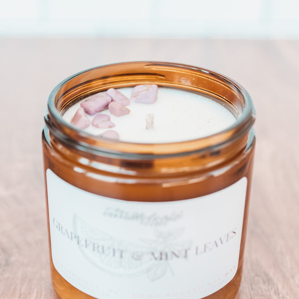 Grapefruit & Mint Leaves Amber Jar