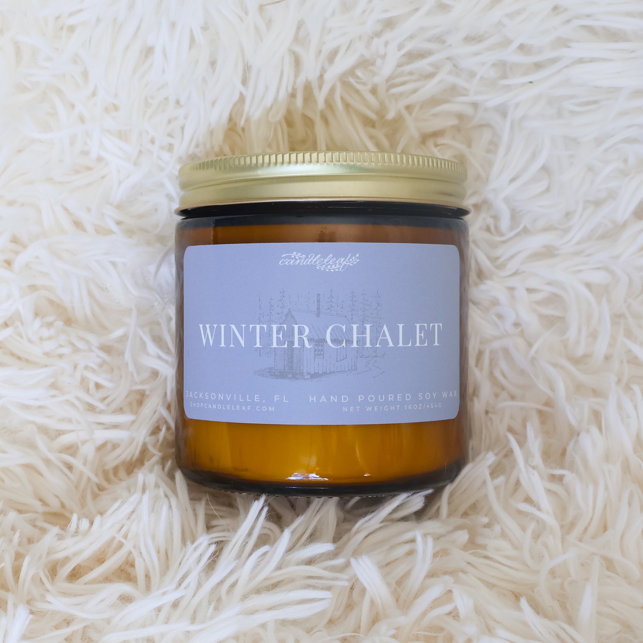Winter Chalet Amber Jar