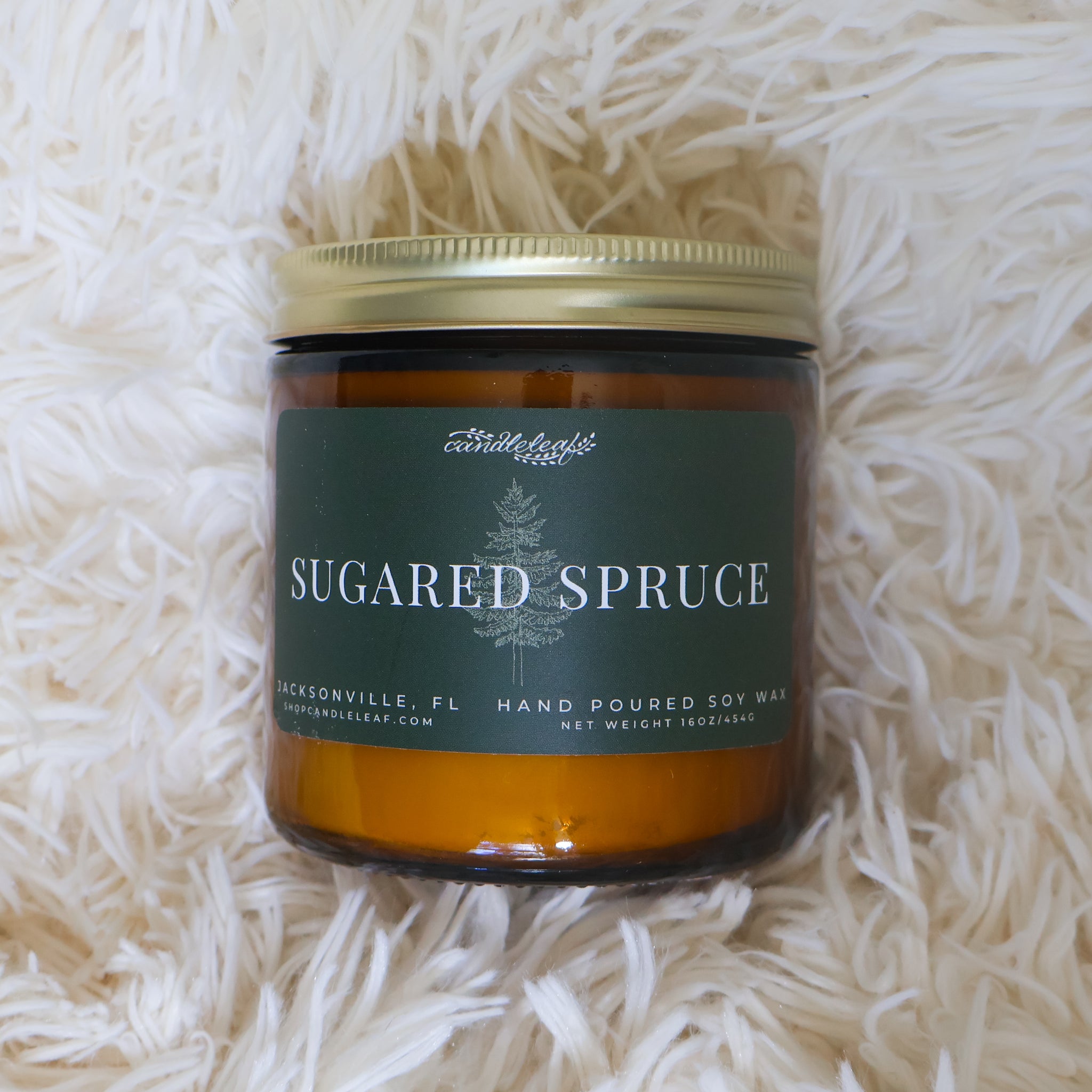 Sugared Spruce Amber Jar