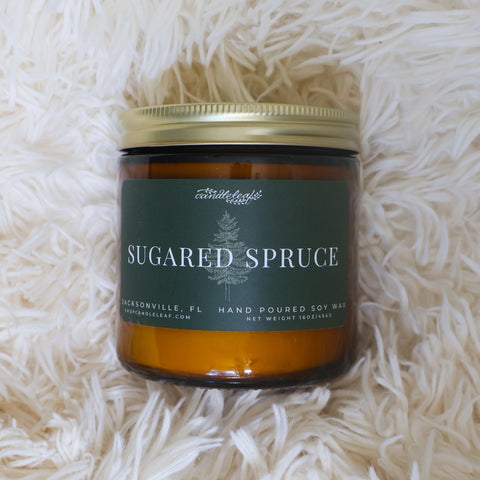 Sugared Spruce Amber Jar