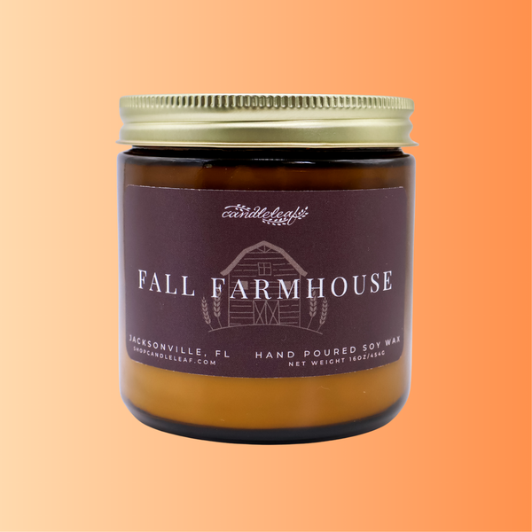 Fall Farmhouse Amber Jar