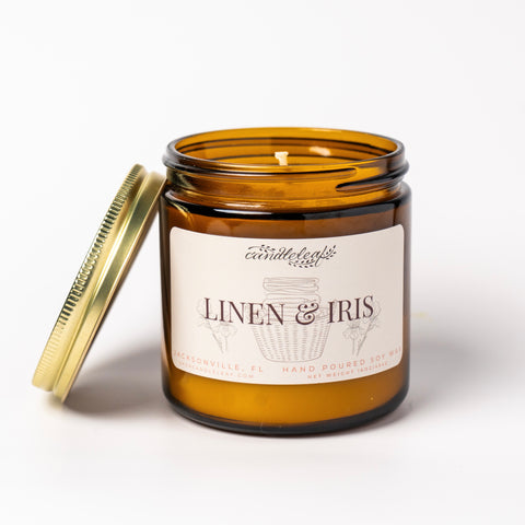 Linen & Iris Amber Jar