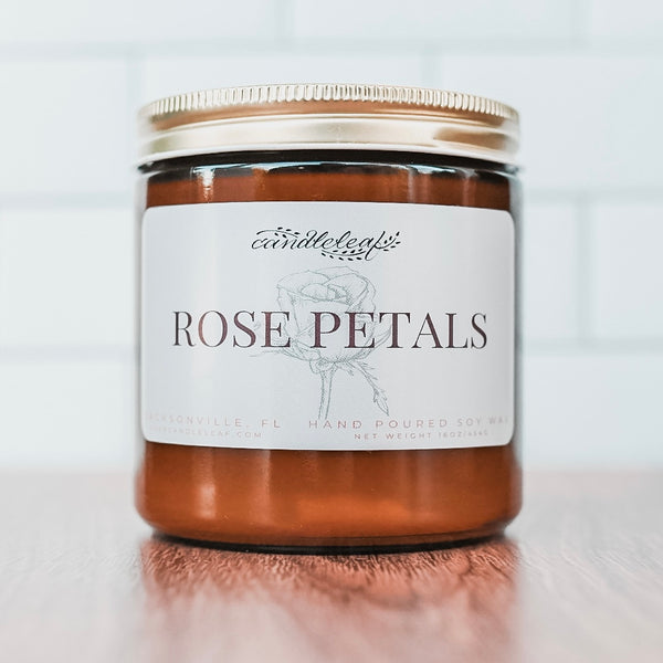 Rose Petals Amber Jar