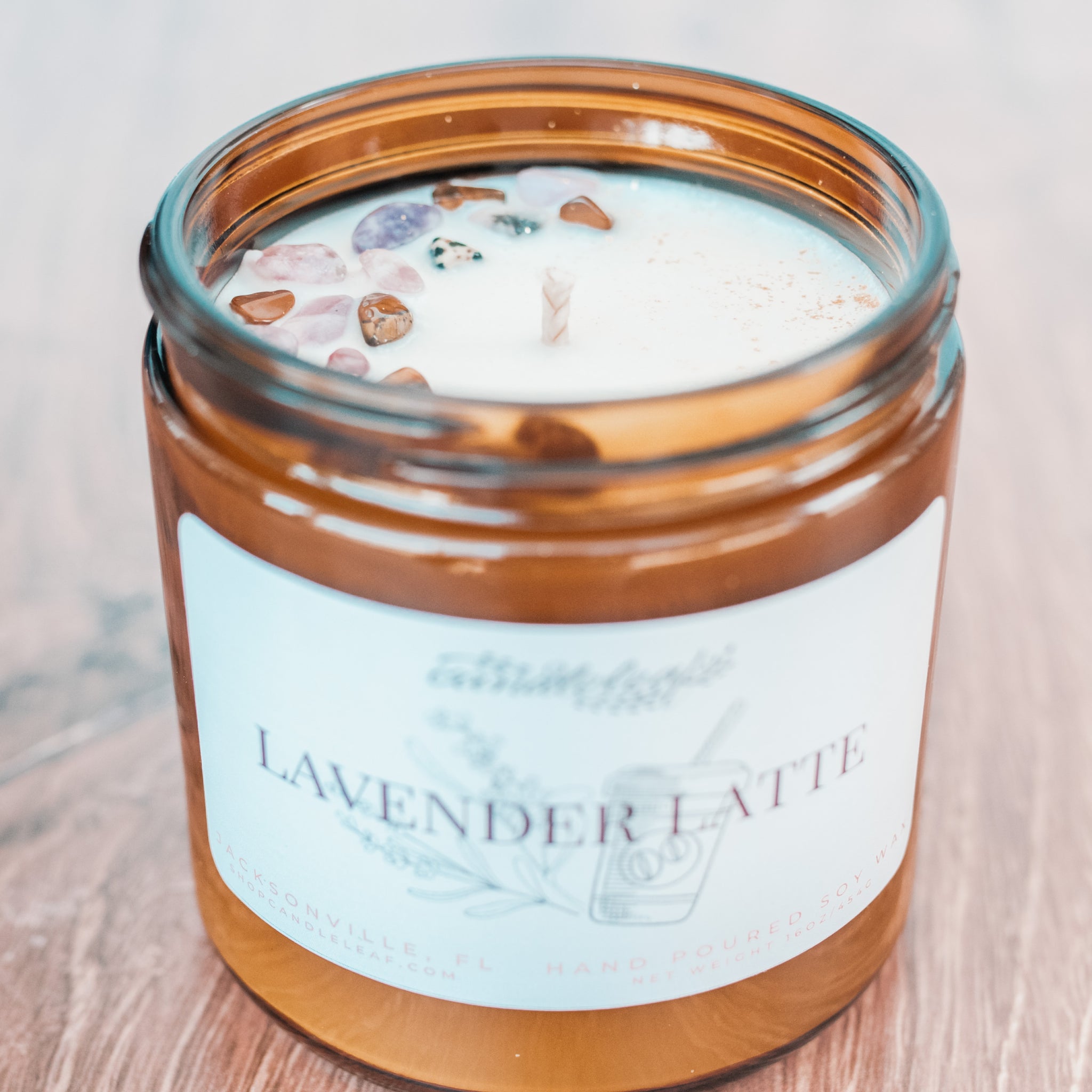 Lavender Latte Amber Jar