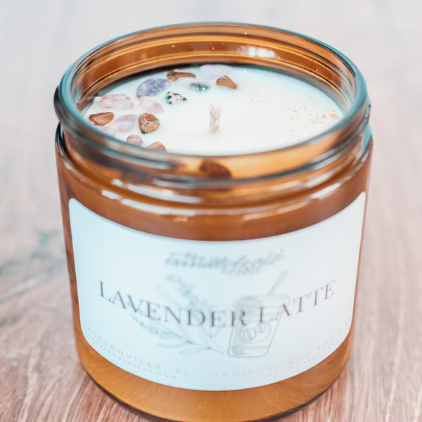 Lavender Latte Amber Jar